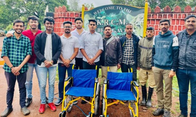 ಚನ್ನಮ್ಮ ಮೃಗಾಲಯಕ್ಕೆ ವ್ಹೀಲ್ ಚೇರ್ ವಿತರಿಸಿದ ಅಲನ್ ಮೋರೆ ತಂಡ