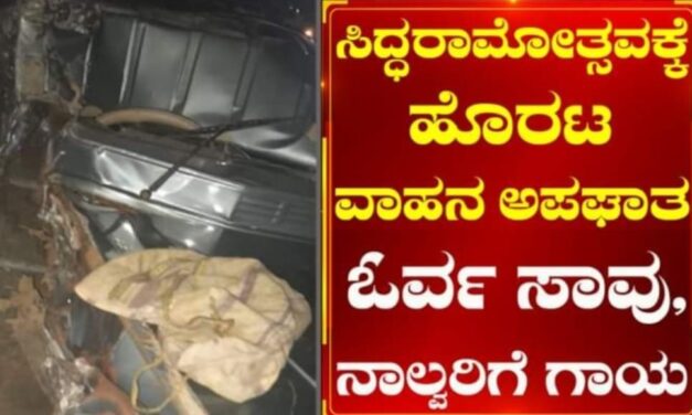 ಸಿದ್ದರಾಮೋತ್ಸವಕ್ಕೆ ಹೊರಟಿದ್ದ ಕ್ರೂಸರ್ ಪಲ್ವಿ : ಓರ್ವ ಯುವಕ ಸಾವು