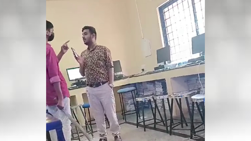 ಬುದ್ದಿ ಹೇಳಿದ್ದ ಶಿಕ್ಷಕನಿಗೆ ಲಾಂಗ್ ತೋರಿಸಿ ಬೆದರಿಸಿದ ವಿದ್ಯಾರ್ಥಿ