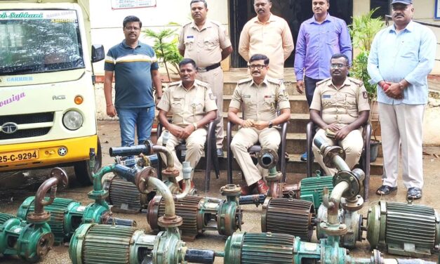 ಪಂಪಸೆಟ್ ಕಳ್ಳರ ಹೆಡೆಮುರಿ ಕಟ್ಟಿದ ಬೈಲಹೊಂಗಲ ಪೊಲೀಸ್ ; ರೈತರ ಮೆಚ್ಚುಗೆ