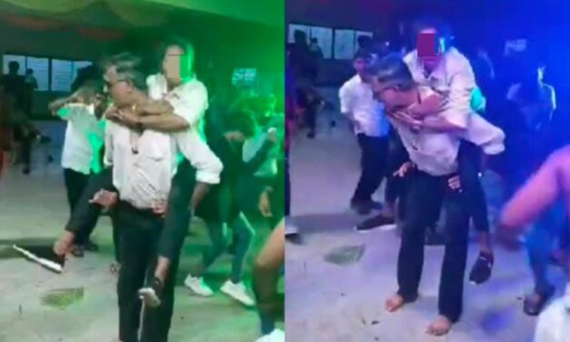 ವಿದ್ಯಾರ್ಥಿನಿಯನ್ನು ಹೆಗಲಮೇಲೆ ಹೊತ್ತು ಶಿಕ್ಷಕನ ಭರ್ಜರಿ ಡ್ಯಾನ್ಸ್ ; Video ವೈರಲ್