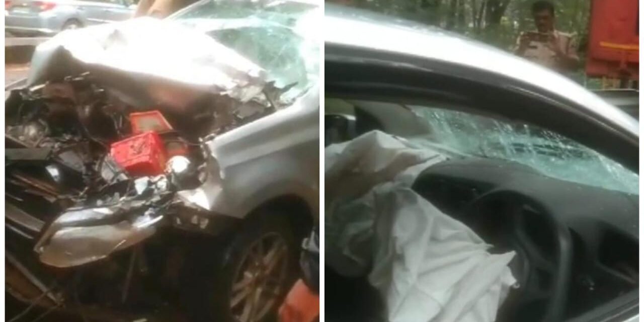 ಬೆಳಗಾವಿ : ಭೀಕರ ರಸ್ತೆ ಅಪಘಾತ ; ಏರ್ ಬ್ಯಾಗ್ ನಿಂದ ಉಳಿದ ಜೀವ