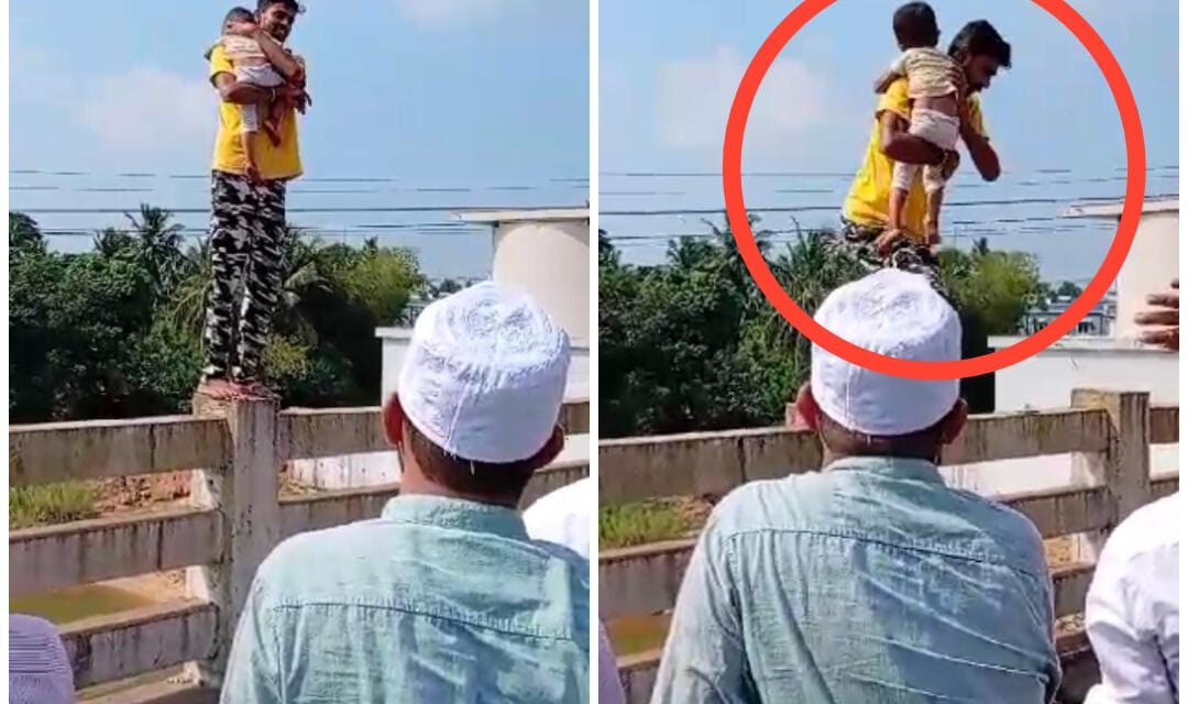 ಮಗುವಿನ ಜೊತೆ ತಂದೆ ಆತ್ಮಹತ್ಯೆಗೆ ಯತ್ನ ; ಭಯಾನಕ ವೀಡಿಯೋ ವೈರಲ್…!