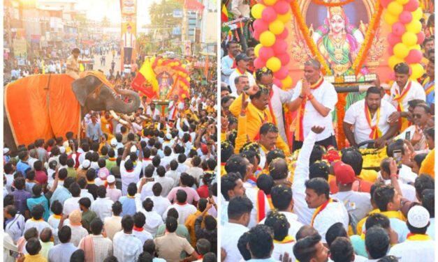 ಮೂಡಲಗಿಯಲ್ಲಿ ಕನ್ನಡ ಝೇಂಕಾರ ; ಭಾಷಾ ಪ್ರೇಮ ಮೆರೆದ ಸಾಹುಕಾರ