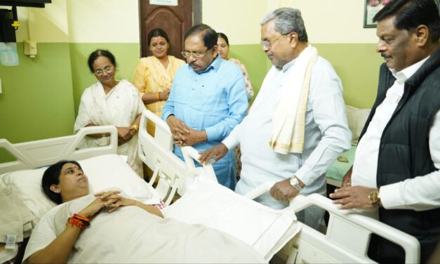 ಸಚಿವೆ ಲಕ್ಷ್ಮೀ ಹೆಬ್ಬಾಳಕರ್ ಆರೋಗ್ಯ ವಿಚಾರಿಸಿದ ಸಿಎಂ ಸಿದ್ದರಾಮಯ್ಯ