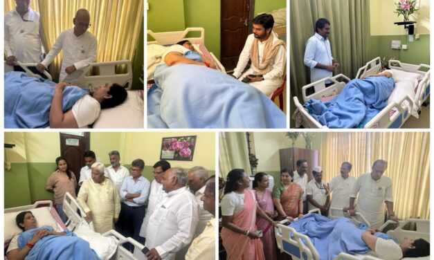 ಸಚಿವೆ ಲಕ್ಷ್ಮೀ ಹೆಬ್ಬಾಳಕರ್ ಆರೋಗ್ಯ ವಿಚಾರಿಸಿದ ಕೈ ನಾಯಕರು