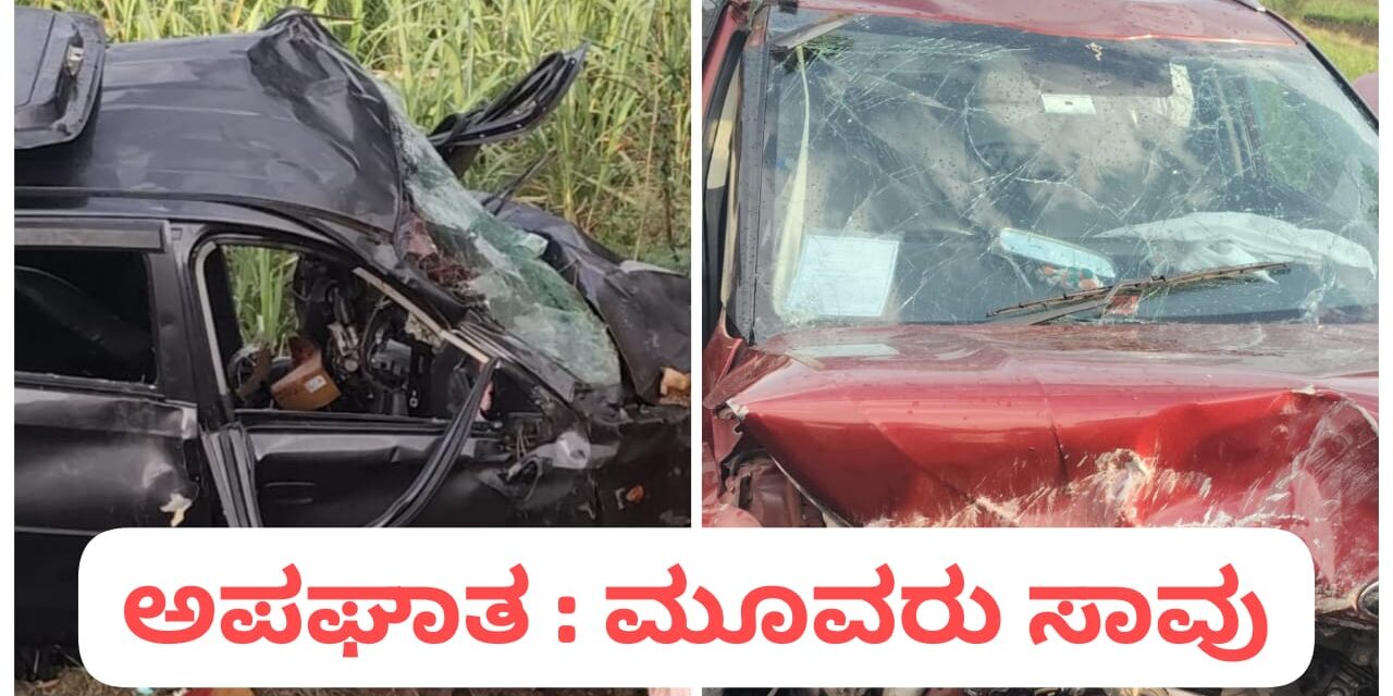 ಭೀಕರ ರಸ್ತೆ ಅಪಘಾತ ; ಒಂದೇ ಕುಟುಂಬದ ಮೂವರು ಸಾವು