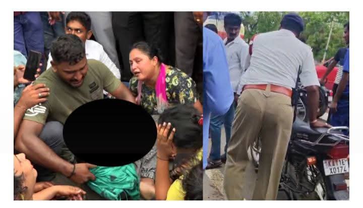 ಹೆಲ್ಮೆಟ್ ಗಾಗಿ ಚಲಿಸುತ್ತಿದ್ದ ಬೈಕ್ ಅಡ್ಡಗಟ್ಟಿದ ಟ್ರಾಫಿಕ್ ಪೊಲೀಸ್ ; ಆಯತಪ್ಪಿ ಕೆಳಗೆ ಬಿದ್ದ ಮಗು ಸಾವು