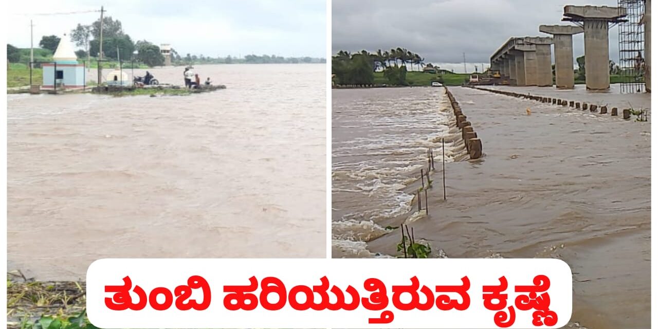 ಕೃಷ್ಣಾ ನದಿಯಲ್ಲಿ ಪ್ರವಾಹ ಭೀತಿ ; ತುಂಬಿ ಹರಿಯುತ್ತಿರುವ ನದಿಗಳು