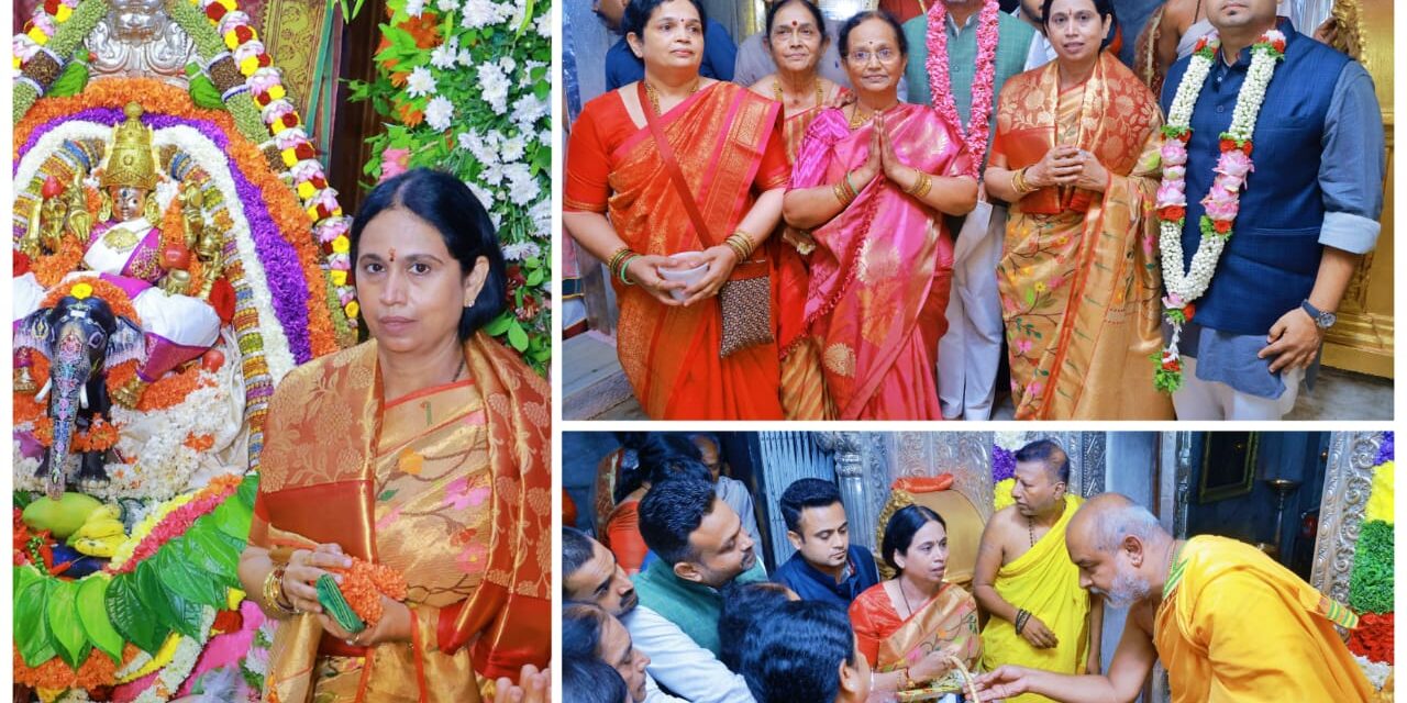 ಕುಟುಂಬ ಸಮೇತ ತಾಯಿ ಚಾಮುಂಡೇಶ್ವರಿ ದರ್ಶನ ಪಡೆದ ಸಚಿವೆ ಲಕ್ಷ್ಮೀ ಹೆಬ್ಬಾಳಕರ್