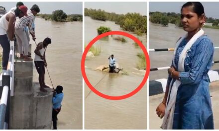 VIDEO – ಪೋಟೋ ‌ನೆಪದಲ್ಲಿ ಗಂಡನನ್ನೇ ಕೃಷ್ಣಾ ನದಿಗೆ ತಳ್ಳಿದ ಪತ್ನಿ ; ಕೊನೆಗೂ ಬದುಕುಳಿದ ಬಡಜೀವ..!