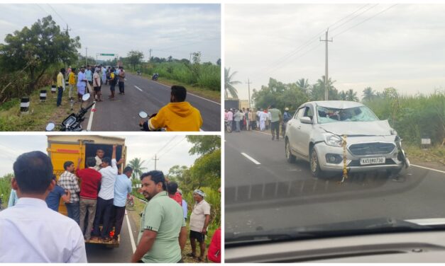 BREAKING : ಪಾದಯಾತ್ರೆ ಹೊರಟವರ ಮೇಲೆ ಹರಿದ ಕಾರು ; 6 ಜನರ ಸ್ಥಿತಿ ಗಂಭೀರ ; ಹಾರೂಗೇರಿ