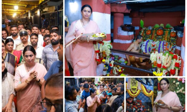 ಸರತಿ ಸಾಲಿನಲ್ಲಿ ನಿಂತು ಹಾಸನಾಂಬೆ ದರ್ಶನ‌ ಪಡೆದ ಸಚಿವೆ ಲಕ್ಷ್ಮೀ ಹೆಬ್ಬಾಳಕರ್