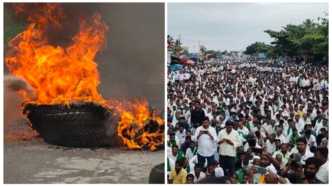 ಉಗ್ರ ಸ್ವರೂಪದತ್ತ ರೈತರ ಪ್ರತಿಭಟನೆ ; ಅಥಣಿ – ಗೋಕಾಕ್ ಮುಖ್ಯ ರಸ್ತೆ ಬಂದ್..! ಸಾರ್ವಜನಿಕರ ಪರದಾಟ