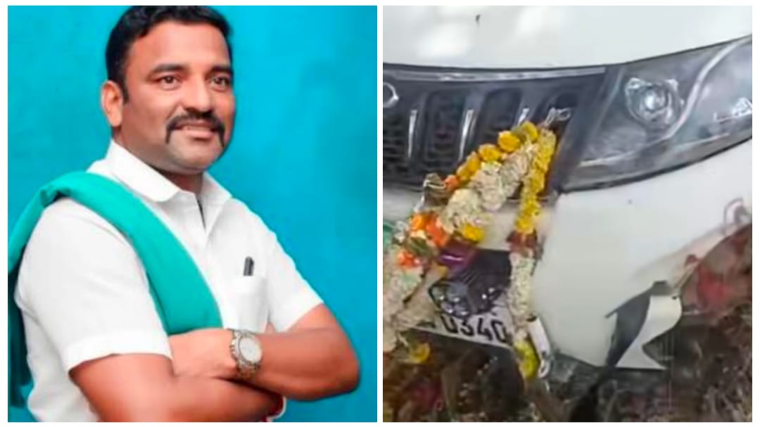 ರೈತ ಸಂಘದ ಅಧ್ಯಕ್ಷ ಚುನಪ್ಪ ಪೂಜೇರಿ‌ ಕಾರು ಅಪಘಾತ