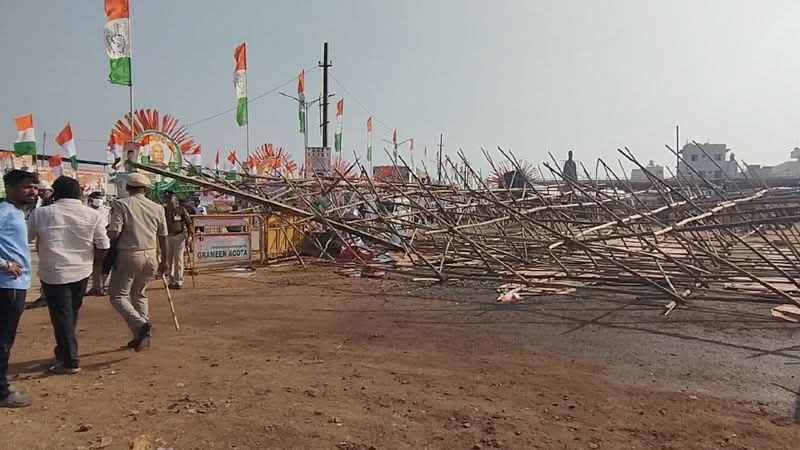 ಸಿಎಂ ಬರಬೇಕಿದ್ದ ಕಾರ್ಯಕ್ರಮದಲ್ಲಿ ಅವಘಡ ; ಮೂವರಿಗೆ ಗಾಯ