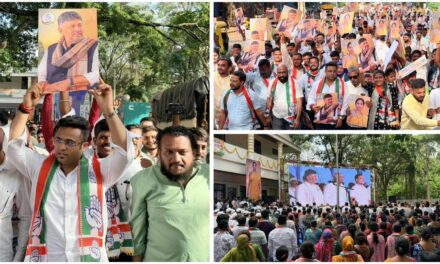 ಡಿಕೆಶಿ ಪ್ರಮಾಣವಚನ ; ಮೃಣಾಲ್ ಹೆಬ್ಬಾಳಕರ್ ನೇತೃತ್ವದಲ್ಲಿ ಸಂಭ್ರಮಾಚರಣೆ