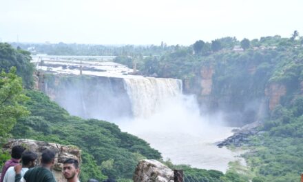 ಹೆಚ್ಚಿದ ಮಳೆ ಆರ್ಭಟ ; ತುಂಬಿ ಹರಿಯುತ್ತಿರುವ ಗೋಕಾಕ್ ಜಲಪಾತ