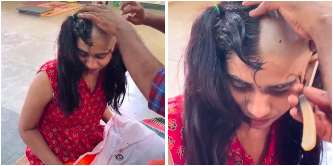 ಮದುವೆ ವಿಚಾರಕ್ಕೆ ಮನೆಯವರ ಕಿರಿಕಿರಿ ; ತಲೆ ಬೋಳಿಸಿಕೊಂಡ ಯುವತಿ..!