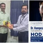 SDM ಸ್ನಾತಕೋತ್ತರ ಪತ್ರಿಕೋದ್ಯಮ ವಿಭಾಗದ ಮುಖ್ಯಸ್ಥರಾಗಿ ಡಾ.ಹಂಪೇಶ್ ಕೆ.ಎಸ್. ನೇಮಕ