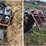 ಅಥಣಿ : ನಿಯಂತ್ರಣ ತಪ್ಪಿ ಗೂಡ್ಸ್ ವಾಹನ ಪಲ್ಟಿ – ತಪ್ಪಿದ ಅನಾಹುತ – VIDEO